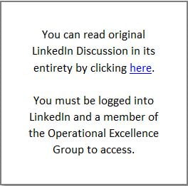 Click here to read the original LinkedIn Discussion